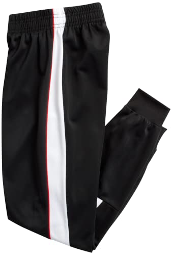 Quad Seven Boys' Tricot Jogger Set - 2 Piece Active Performance Zip-Up Tracksuit Set (Size: 8-18), Size 8-10, Black/White King #TOP4
