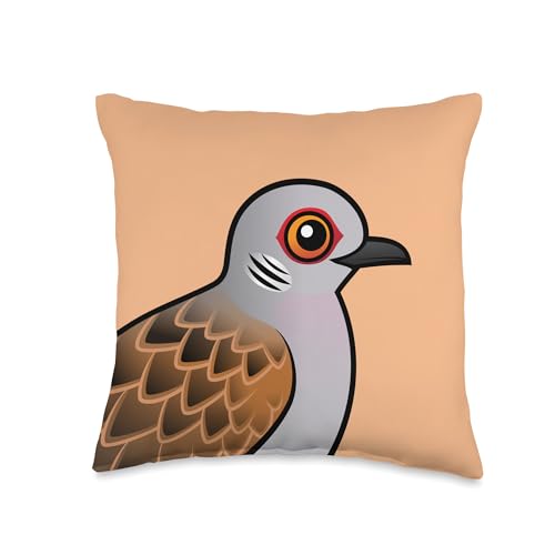 Cute Cartoon European Turtle Dove Birdorable Bird Throw Pillow