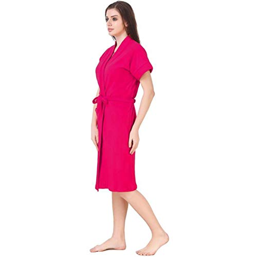 Image of bathrobes terry cotton free size bathrobe for women, bathsuit fit up to 42 inches chest size ladies - Valentine Rani bathrobe