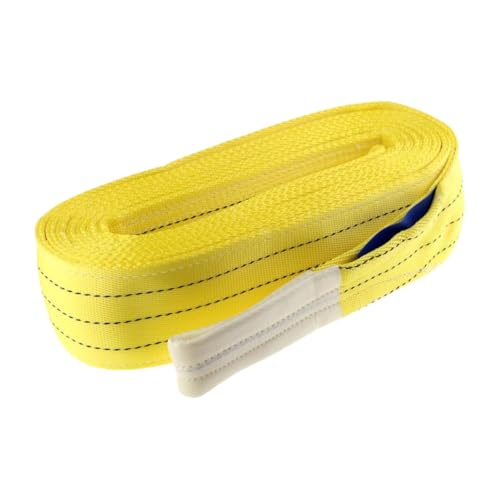 Image of Conclood India Polyester Webbing Sling | Lifting Belt | Yellow Colour | Use for Handling materials in warehouses & logistics | Lifts & secure heavy loads (3 Ton 1 Meter).