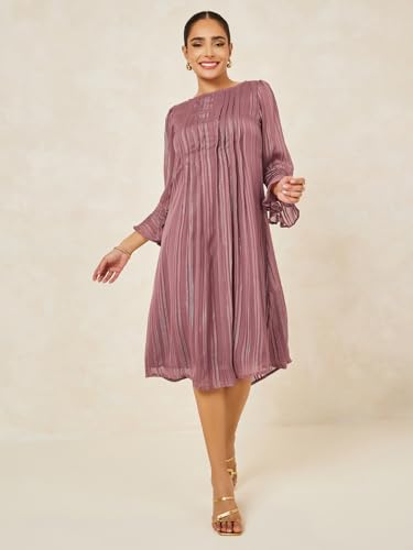 Image of Styli Women's Polyester Shift Midi (7007638127 Peach XL)