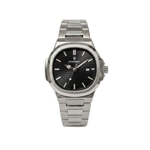 Genérico Reloj Hombre Acero Inoxidable, Resistente al Agua, Fecha y Manecillas Luminosas, Estilo Deportivo y Lujoso, Cómodo, Esfera Cuadrada de 40mm, Incluye Kit de Ajuste de Correa