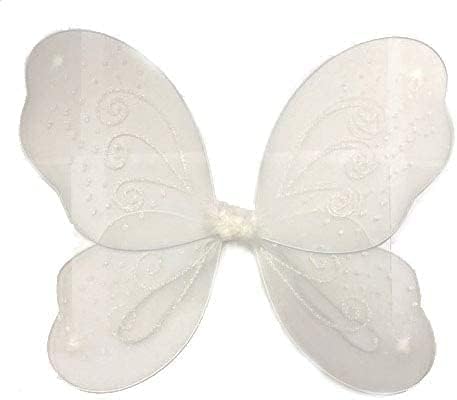 Large White Glitter Fairy Wings Angel Girls Ladies Fancy Dress55 x 42 cmWhite