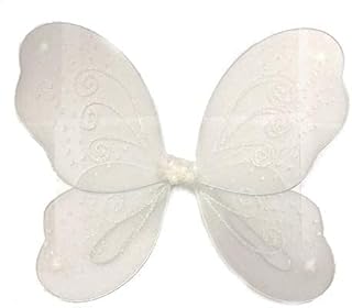 Large White Glitter Fairy Wings Angel Girls Ladies Fancy Dress55 x 42 cmWhite