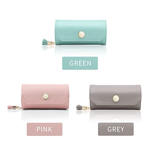 Vlando Rollie Portable Jewelry Roll, Lipstick/Daily Jewelries Storage Soft Case- Grey #TOP2