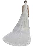 Belle House Light Ivory Lace Appliques Bridal Veils for Women Wedding Headpiece