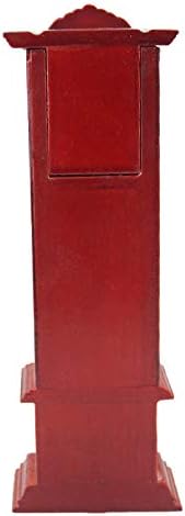 Meirucorp Miniature 1/12 Scale Dollhouse Decoration Red Lovely Grandfather Clock