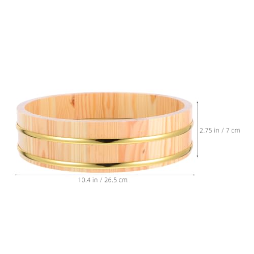 Bol à mélanger le riz à sushi en bois bac japonais de 26,4 cm de diamètre pour buffet