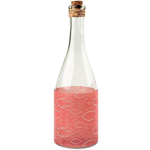 alles-meine.de GmbH 3 Stück Glas - Lichterflaschen Motiv frei wählbar 6 Stück LED Fische Ichthys - Kirche & Glaube - Gott - rosa - Feier & Fest inkl. Name - Timer Funki..