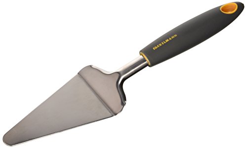 Fackelmann Schneidheber 27 cm SOFT, Küchenhelfer mit Funktionsteil aus Edelstahl, Tortenheber mit ergonomischen Griff (Farbe: Orange/Grau), Menge: 1 Stück