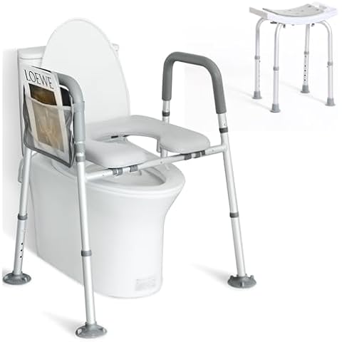 Complete Bathroom Safety Bundle: Elevated Toilet Seat with Shower Chair - Premium Accessibility Solutions for Seniors and Disabled Cover