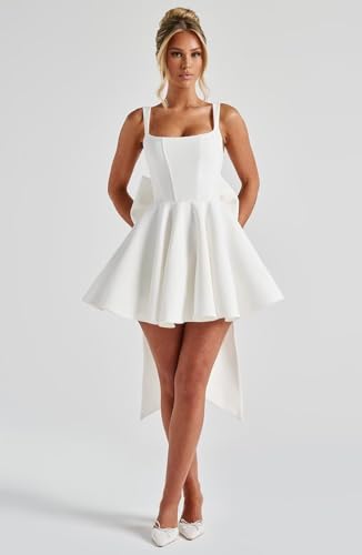 Satin Homecoming Dresses with Bow 2025 HOCO Dresses Short Prom Formal Cocktail Gowns4