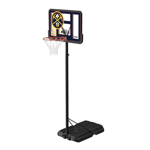 Image of Lifetime NBA Denver Nuggets Portable Basketball Hoop, Adjustable Height 7.5-10 Ft, 44 Inch Shatterproof Fusion Backboard, Base with Wheels