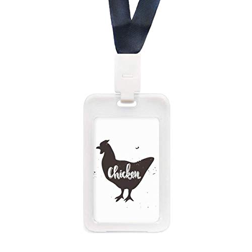 Porte-carte d'identité transparent poule étui rigide badge travail et voyage