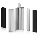3' Frameless Shower Door Handle with Metal Strike Plate and 3' Shower Door Magnet. Suitable for Glass Doors with thicknesses of 1/8 inch, 5/32 inch, 3/16 inch, and 1/4 inch.
