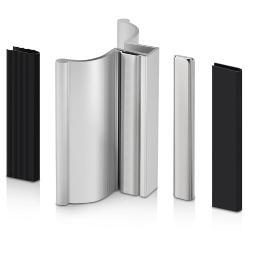 3 Frameless Shower Door Handle with Metal Strike Plate and 3 Shower Door Magnet. Suitable for Glass Doors with thicknesses of 1/8 inch 5/32 inch 3/16 inch and 1/4 inch.