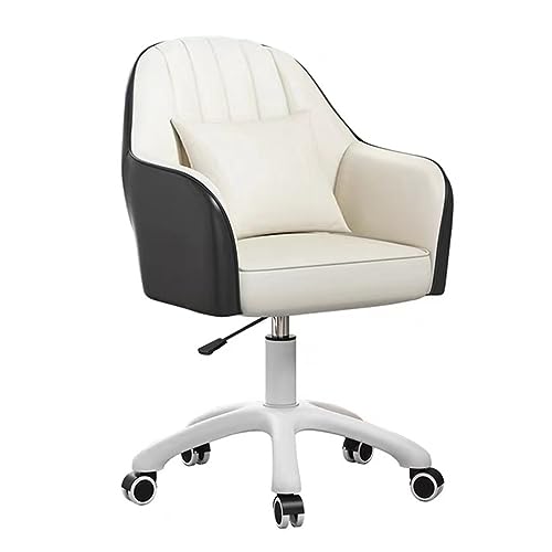 YCVAWEOD Silla de Escritorio giratoria de la Silla de Oficina   sillón de Cuero sintético, 360 ° rotatable, Elegante Silla de Compra y Maquillaje LWX