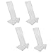 MH GLOBAL Set of 4 Pieces 9 in Height Crystal Clear Acrylic Vertical Single Shoe Stand Retail Heels Slant Riser Holder