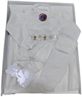 طقم بيبي حديثي الولاده قطن 100% فستان لون ابيض بناتي , 3 قطع ALAPANDA