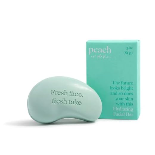 Peach not Plastic Facial Cleanser | Hydrating Face Soap with Hyaluronic Acid for Hydrated & Healthy Skin| Bar Soap for Dry & Normal Skin | Plant-based, Vegan | 3oz