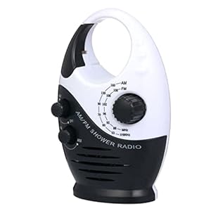 Waterdichte Douche Radio Mini AM/FM Douche Radio Resistent Radio Opknoping Muziek Radio Ingebouwde luidspreker voor badkamer Outdoor gebruik (zwart) Home Garden Utility Tools