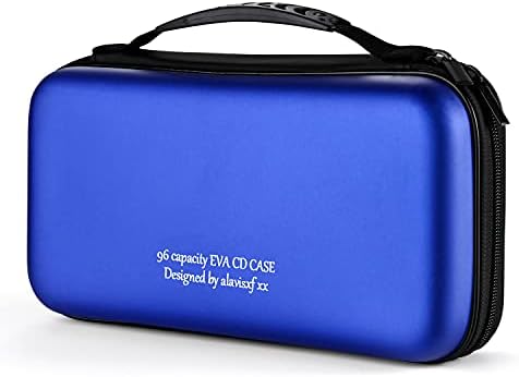 KUOCDSIK CD Case, 192 Capacity Hard EVA Protective Blu-ray CD Wallet Double Zipper Hand Strap Portable Disc Organizer DVD Case for Car Travel (192 Capacity, Pink192)