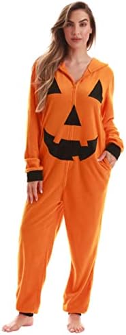 Just Love Skeleton Onesie Halloween Costumes for Women Adult - Comfortable Fleece Fabric with Cozy Hooded