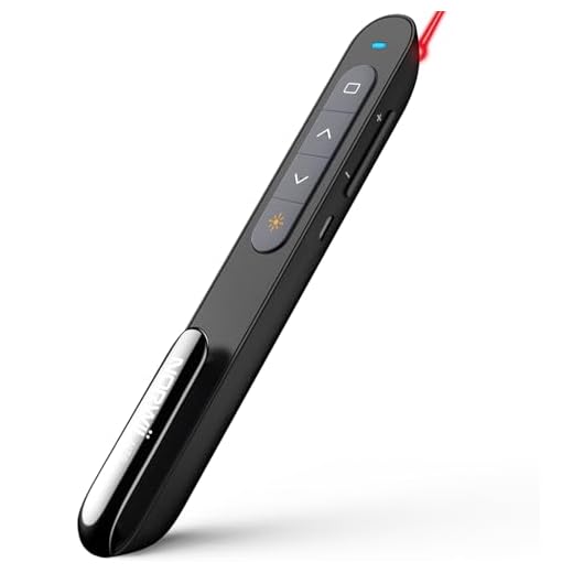 Wireless Presenter Rechargeable, KNORVAY N76 Presentation Remote for Powerpoint Presentation Clicker 330FT, Slide Advancer Support Volume/Hyperlink/Key-Customized