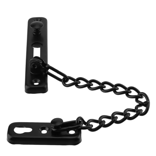 CHEUKYIU 2 Stück Abschließbar Edelstahl Türkette, Türkette Wohnungstür, Türkette Abschließbar,Türsicherheitskette, Geeignet für Innentüren und Fenster, Hotels, Mietshäuser, Schwarz