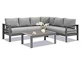 Wisteria Lane Patio Furniture Set, Outdoor Aluminum Sectional Sofa Couch with Coffe Table,...