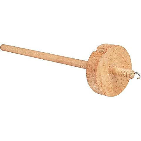 CENPEK Drop Spindle Top Whorl Yarn Spin Hand Carved Wooden Tool for Beginners Cover