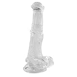 Gode Horse Réaliste pour Femme avec Ventouse, 21 CM Transparent Animaux Godemichet Souple Cristal Dildo Sex Toys Masturbation pour Femme Anal Pen is