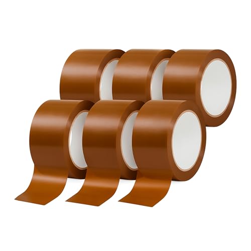 ONPACK Cinta Adhesiva Marrón Universal 48 mm x 60 Metros - Pack 6 Unidades - Cinta de Embalar Cajas de Carton, Precinto Para Cajas Mudanza, Almacenamiento, Envíos y Transporte