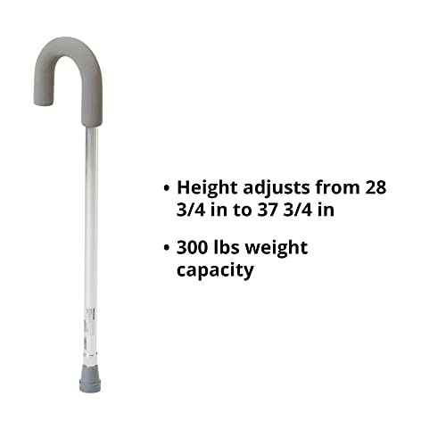 Mckesson Walking Cane With Foam Round Handle, Aluminum, Adjustable Height 28 3/4 In To 37 3/4 In, 6 Count #TOP2