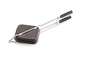 Dialust Nonstick Grill Sandwich Toaster Gas Toast Sandwich Maker-Black, 4.7x15.7x1.9 In, Pack of 1 (Grill Toast)