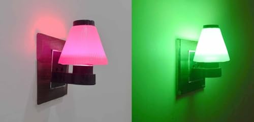 Image of GURUSOAMI Small lamp Type 2 Pin Night Lamp 0.5 Watt Plug & Play Bulb for Bedroom, Living Room, Zero Watt Light Direct Socket use for Night (Pink /Green, 2.0, Count)