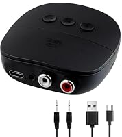 Bluetooth 5.2 Empfänger mit 3.5 mm AUX-Anschluss und Cinch-Eingang, Bluetooth 5.2 Audio Adapter für Stereoanlage Lautsprecher Verstärker Autoradio Kopfhörer, NFC-Verlängerung