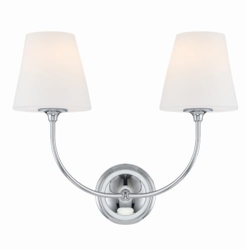 Image of Crystorama Libby Langdon Sylvan 2 Light Polished Chrome Bathroom Vanity