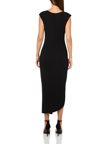 Laundry by Shelli Segal Women's Midi Cap Sleeve Asymmetrical Knot Front Dresses2