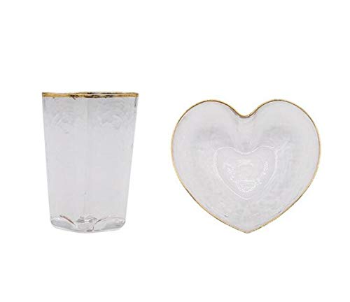 Phnom Penh Glass cup Dessert Bird's Nest Fruit Plate Creative Transparent Heart Shape Glass cup(6.4 oz)