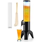 COSYOO Drink Tower, 1.5L Mimosa Tower Dispenser With Ice Tube and Led Light, Tabletop Beer Dispenser 1.58 Qt./50oz, Ideal for Parties Bars Pubs Restaurants