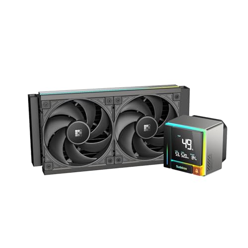 Image of ENERGLO 240 Liquid Cooler: 240mm AIO CPU Cooler with Data Display & PWM Pump - 2 x 120mm Black Water Cooling for Intel LGA 1851 /1700 /1200 /115X & AMD AM5 /AM4