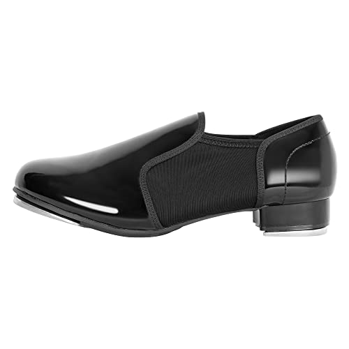 Image of Linodes PU Leather Slip On Tap Shoe Unisex Dance Shoes for Women and Men | Quality soft upper, Unisex for women men, Slip on, Rubber and EVA outsole, Clear sound, Snug fit, Breathable lining, Durable