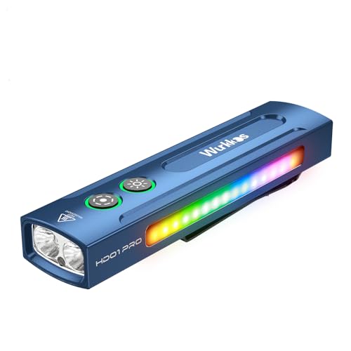 Image of Wurkkos HD01PRO Flat Flashlight with UV Light&White LED Combo,Led Flashlight 1200Lumens with RGB Light,Rechargeable EDC Flashlight,Pocket Light for Emergency,Pet Urine Detection(Blue)