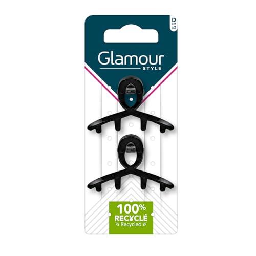 Pinces à cheveux noires de qualité GLAMOUR STYLE, lot de 3 accessoires robustes et durables