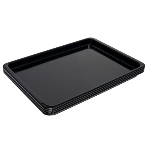 ProCook Enamel Baking Tray Set - 4 Piece, Black Carbon Steel Non Stick Oven Tin Pans, 41 x 31 x 2.5cm - Scratch Resistant Bakeware