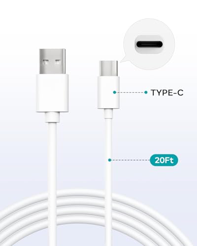 ZUMIMALL 20 Feet USB C Power Charging Cable Outdoor Security Camera Charging Charger Cord for F5/F5B/X1/X2/D4/X5，Tpye C Port Charger， (No Camera) image 5