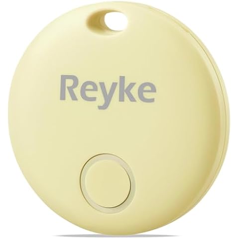 Reyke Smart Tag, Air Tracker Luggage Tracker, Works with Apple Find My (iOS Only), Item Locator for Key, Luggage, Backpack, Wallet, IP67 Waterproof, Yellow Cover