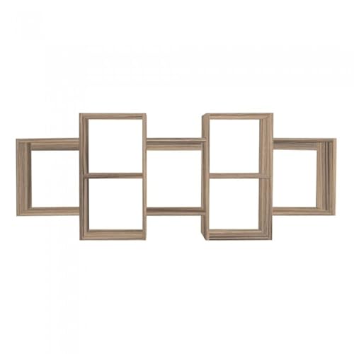 Domax Home Bücherregal - Wandregal - Hängeregal - Schweberegal - Würfelregal Regal schmal - Deko Wohnzimmer 161x65x18 cm, Sonoma-Eiche - Regale für Küche, Badezimmer, Wohnzimmer, Schlafzimmer - FTS 3