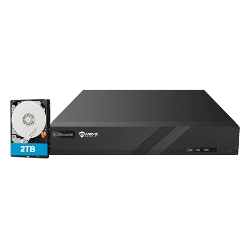 Anpviz 8CH 4K PoE NVR, [Nur Anpviz U Serie Kamera Plug & Play] H.265 Videorekorder NVR Überwachungssystem Rekorder 24/7 Videoüberwachung mit 2TB HDD, Guard Station Guard Viewer(U Series)